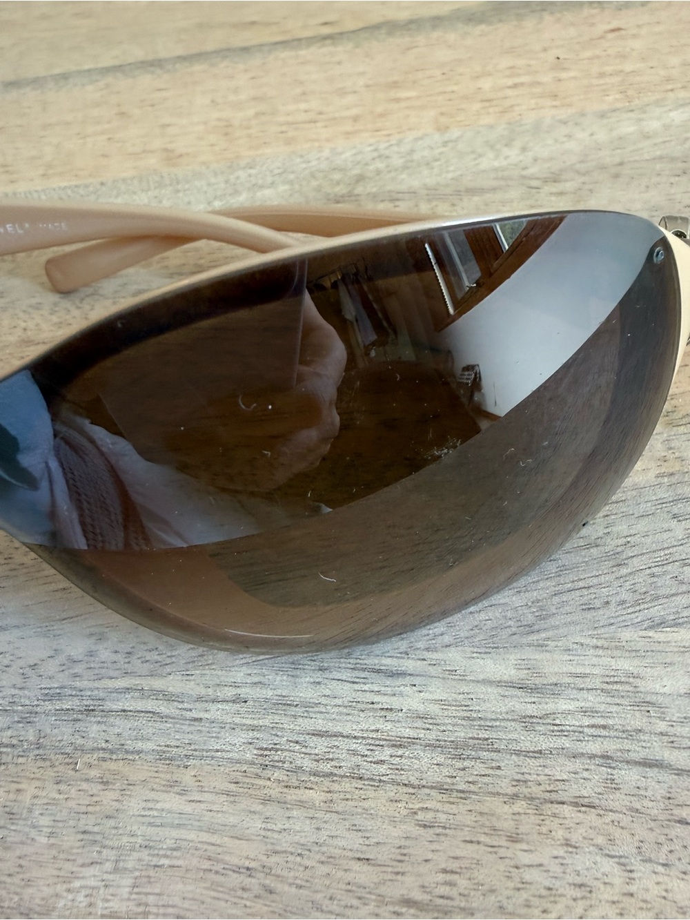 CHANEL Oval CC Camellia Logo Beige Sunglasses Brown Gradient Lenses - Picture 7 of 10